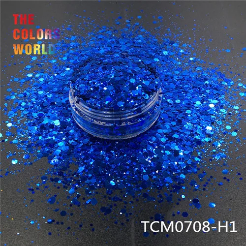 TCT-193 Шестигранная форма, массивный микс, металлический цвет, блеск для ногтей, для дизайна ногтей, сделай сам, украшение, боди-арт, макияж, FacePainting, ручная работа, сделай сам - Цвет: TCM0708-H1  50g