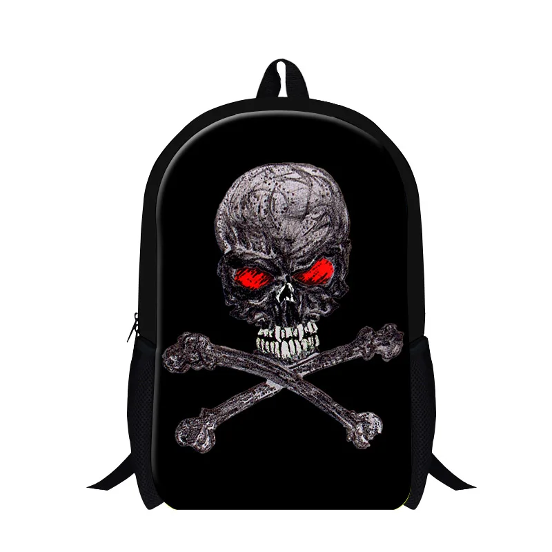 Black School Backpack & Pencil Bag Skeleton Skull in Chains