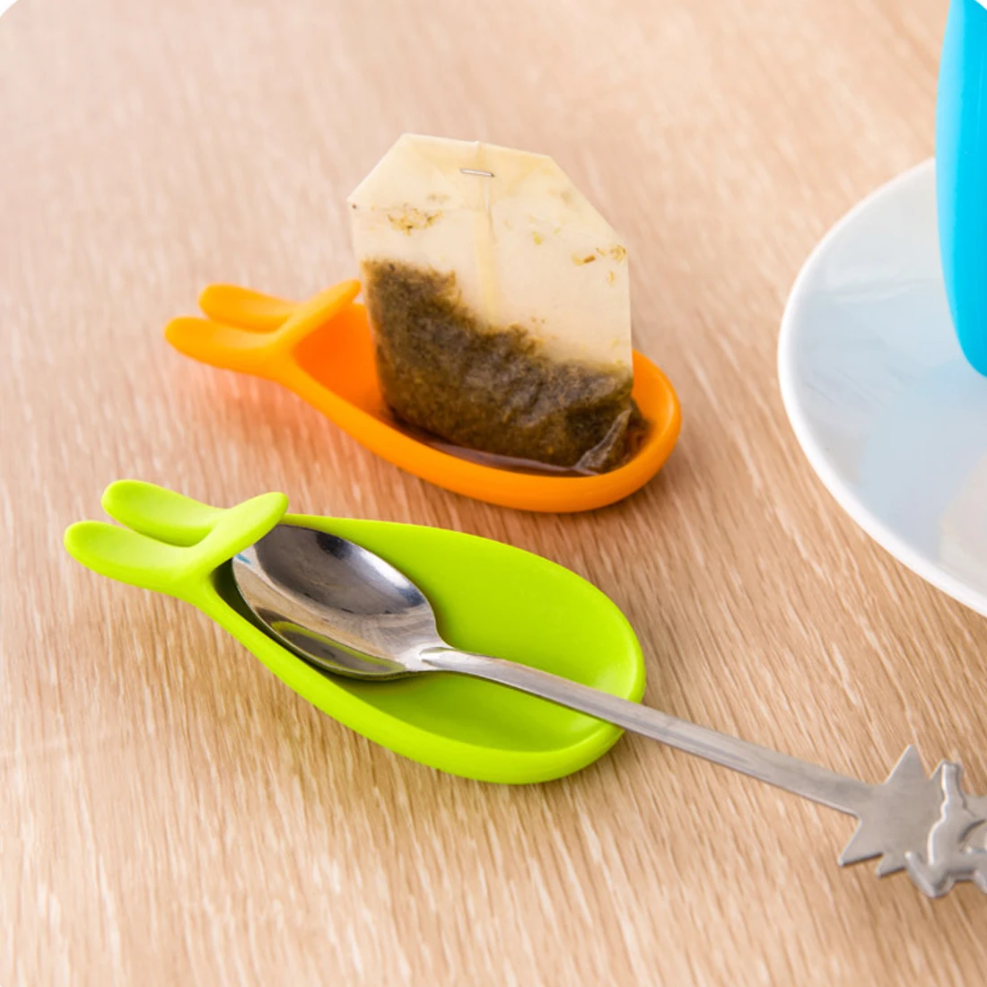 

Useful Rabbit Shape Silicone Tea Bag Holder Cup Mug Hanging Tool Tea Tools Silicone Cup Mug Hanging Tool Coffee Spoon Holder