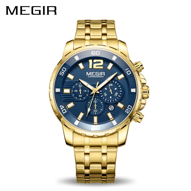 Regolio masculino MEGIR мужские роскошные брендовые военные спортивные часы кварцевые