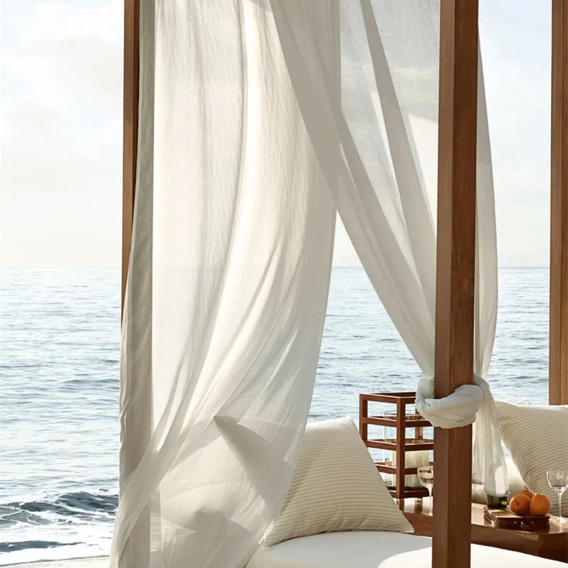 

Custom Made Top Grade Cotton Linen Curtains Decorative Cloth Curtain Simple Fabric Curtains For Living Room Cortinas Sheer Tulle