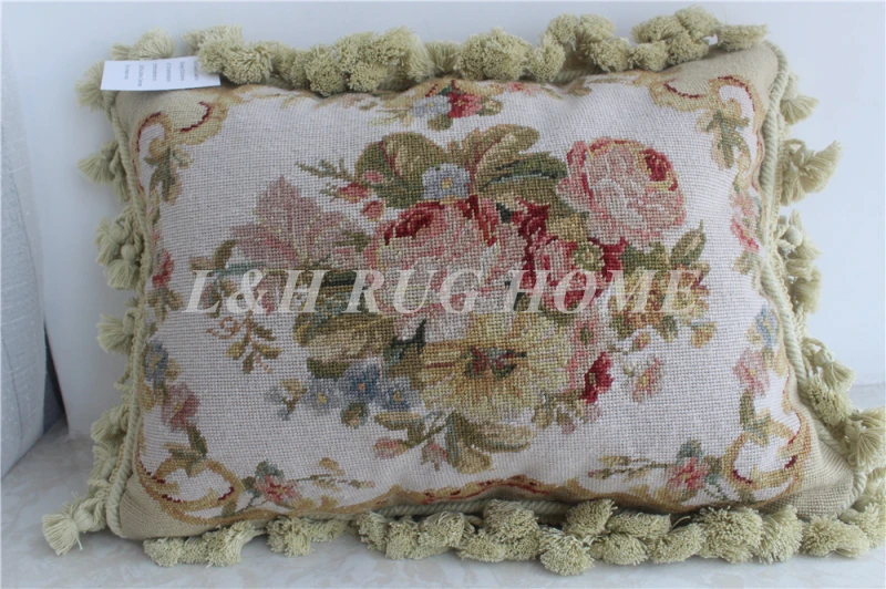 15 K 1" X 16" игольная подушка, ручная Подушка с розами Цветочный дизайн без вставок