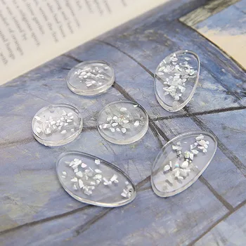 

DIY Handicraft Accessories Transparent Resin Embedded Shell Irregular Elliptical Earrings Earrings Earrings Material