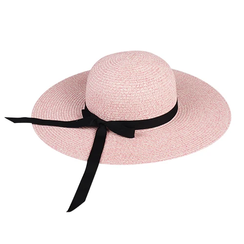 FURTALK Летние Соломенные Шляпы для Женщин Мода Дизайн Женщины Beach Sun Hat с Складной Наполнянный До Краев - Цвет: Mixed Pink