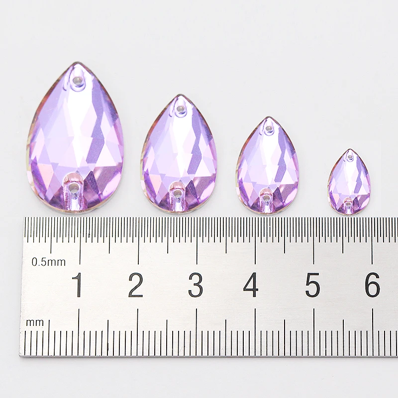 Teardrop Glass Crystal Strass Sew On Rhinestones High Quality Flatback Sew  On Stone Droplet Sewing Rhinestone For Garment Fabric