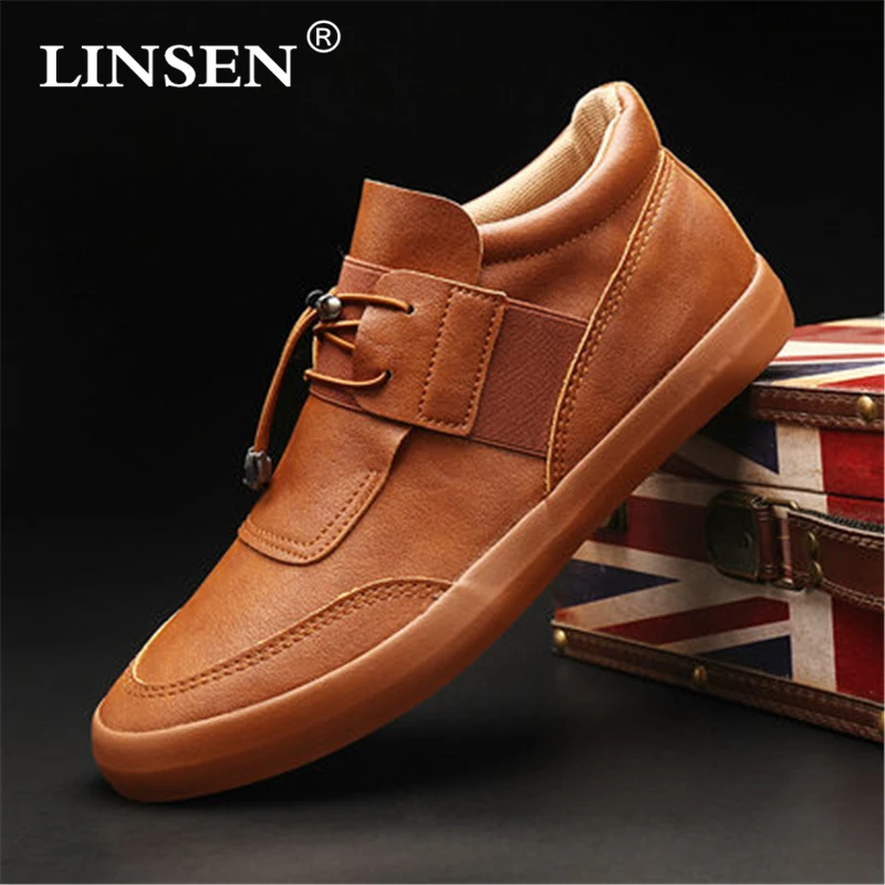 

2019 Fashion brand Man Hip-Hop Shoes brown Lace-up Flats Zapatillas Hombre Breathable High Top Casual Shoes Men Soft Sneakers