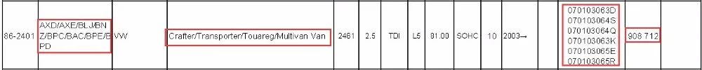 908 812 908812 AXD топор BLJ BNZ BPC полный цилиндр головной узел 070103064S 070103064Q 070103063K 070103065E 070103065R 2.5L