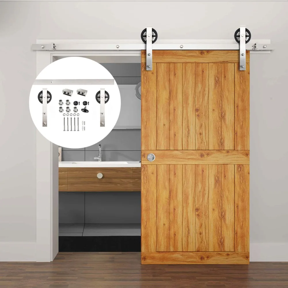 

4.9FT/6FT/6.6FT Stainless Steel Brushed big hanger Sliding Barn door hardware