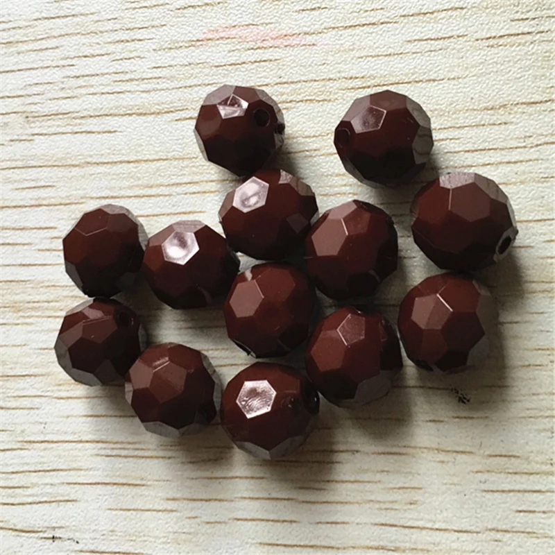 

20mm 100pcs/lot brown color Acrylic solid Faceted Hexagon Beads for Chunky Necklace!!