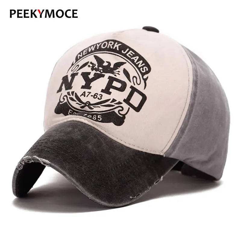 Peekymoce оптовая продажа винтажная хлопковая бейсболка для мужчин NY Повседневная