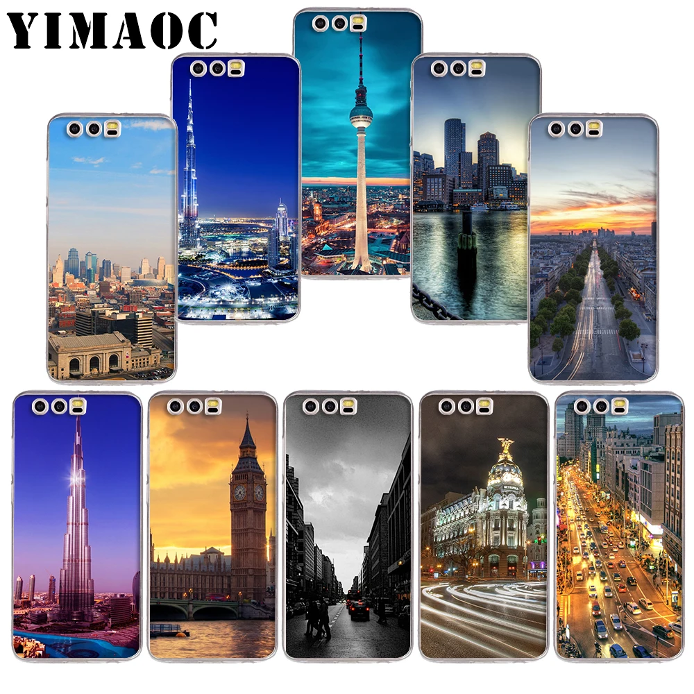 

YIMAOC 100z City design Soft TPU Case for Huawei Honor 10 9 lite 7A Pro 7C 7X 8X Nove 3 3i