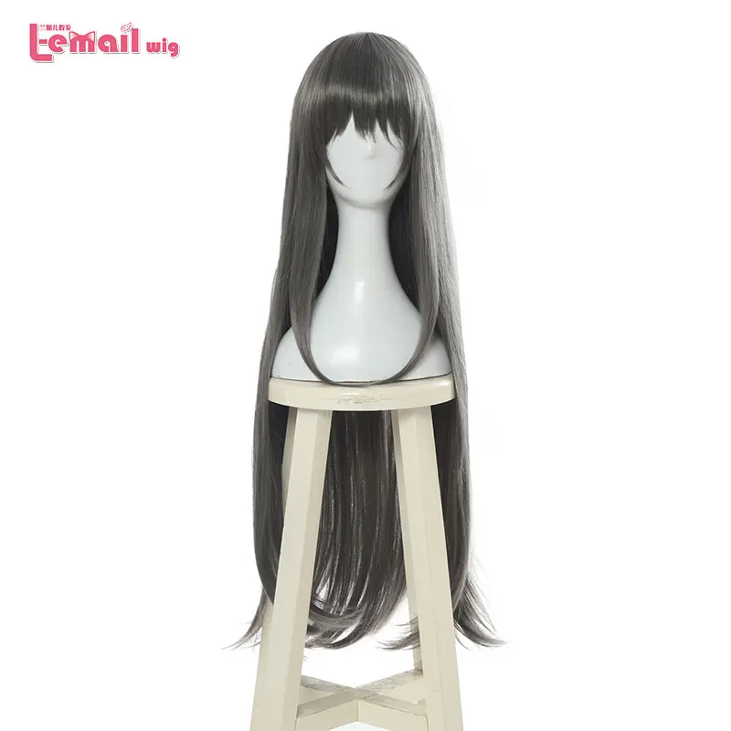 

L-email wig Sakurajima Mai Cosplay Wigs Bunny Girl Cosplay Long Grey Straight Wig Halloween Heat Resistant Synthetic Hair