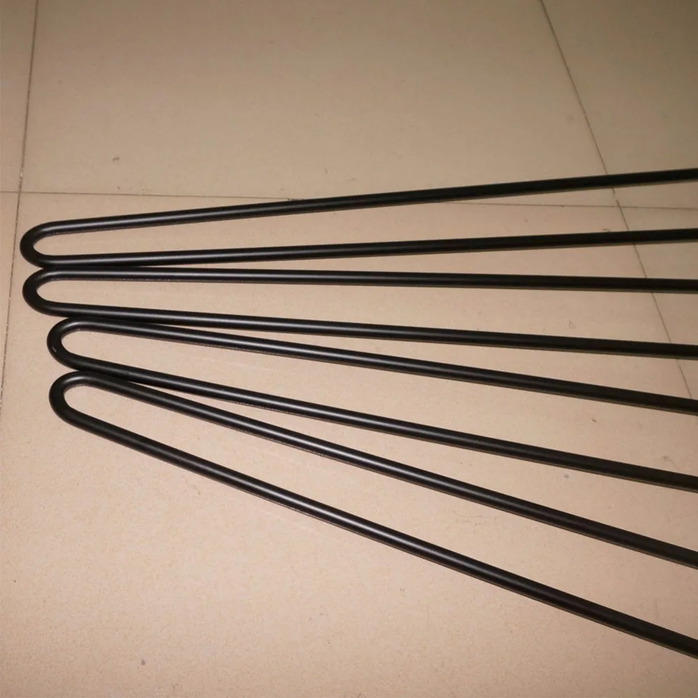 86CM Black Metal Hairpin Legs FOR funiture, 4 PCS,2 rod 3/8 Solid Iron, Industrial Style Sofa Table, Entry Table