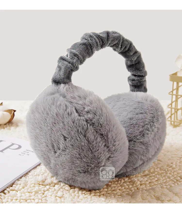 Наушники женские зимние теплые мягкие плюшевые однотонные складные Kawaii Универсальные наушники модные антифриз женские простые наушники в Корейском стиле