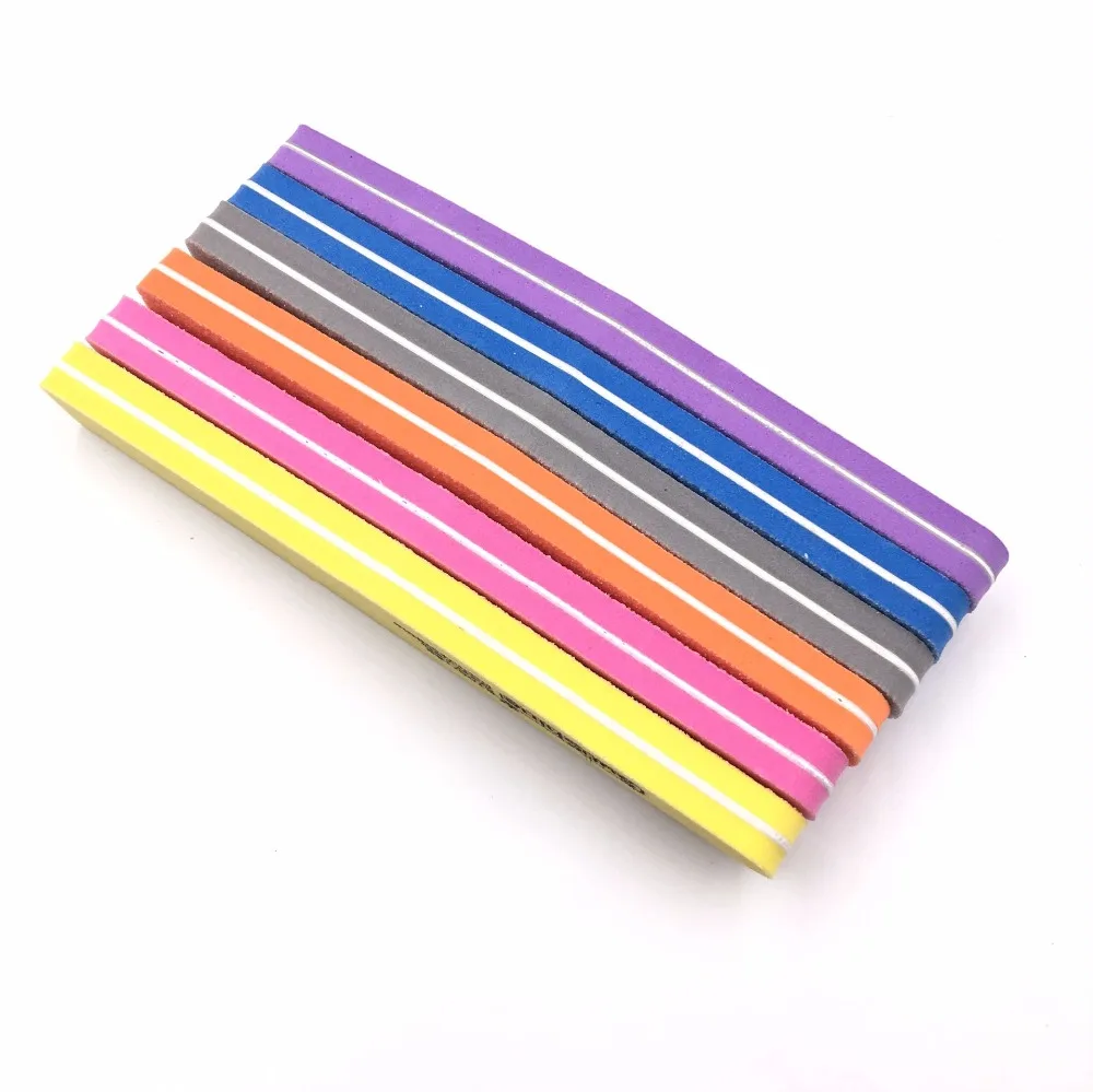 6 цветов 10 шт./лот Sunshine 100/180 пилки для ногтей, тонкий шлифовальный набор для ногтей, полировальные гелевые инструменты для маникюра