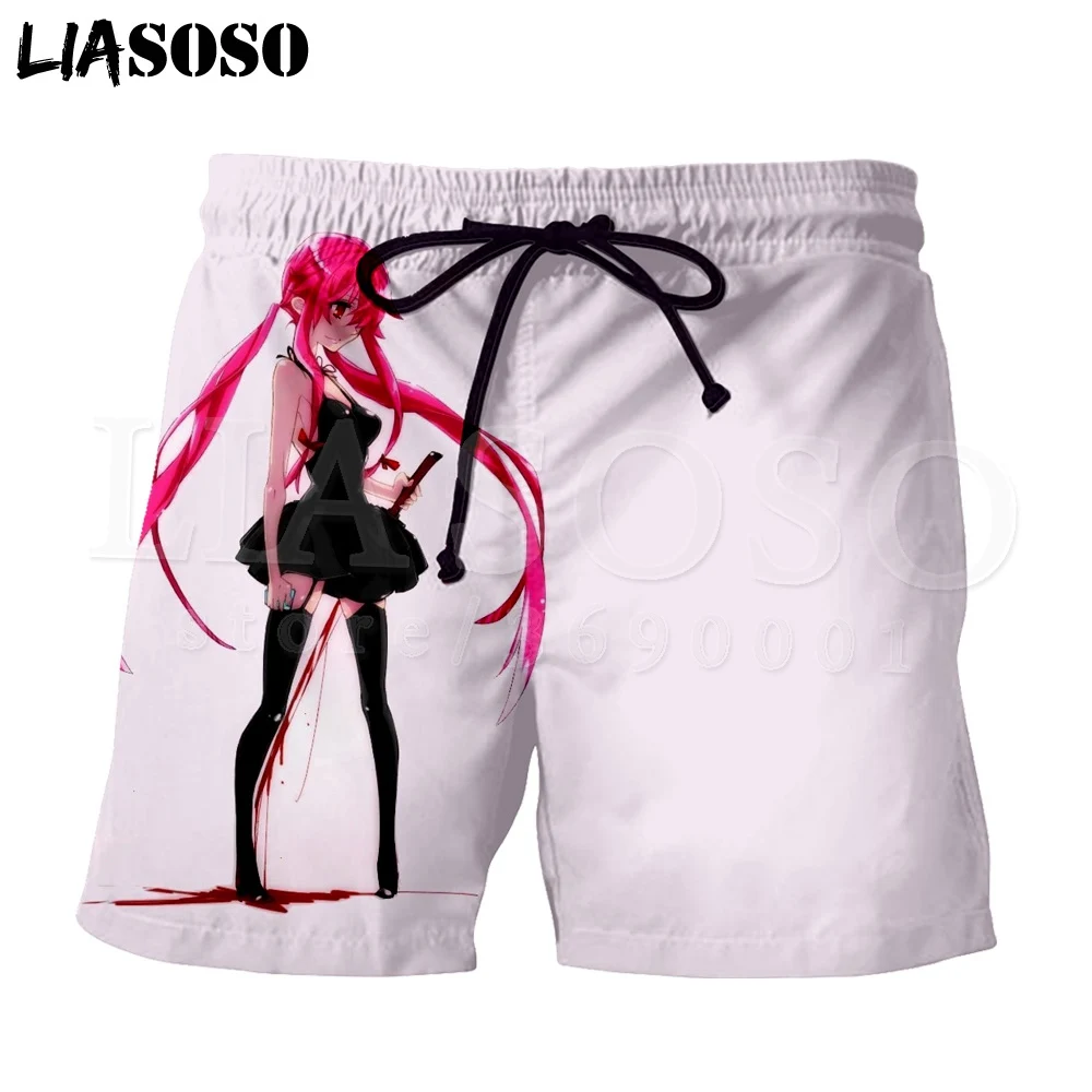 LIASOSO 3d принт унисекс дневник будущего Yuno Gasai мужские шорты наборы модные пляжные шорты бордшорты брюки X0695