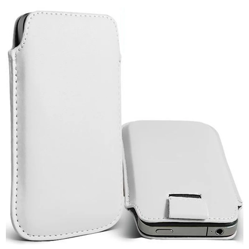 Elegant PU Leather Phone Pouch with Pull Tab Cover