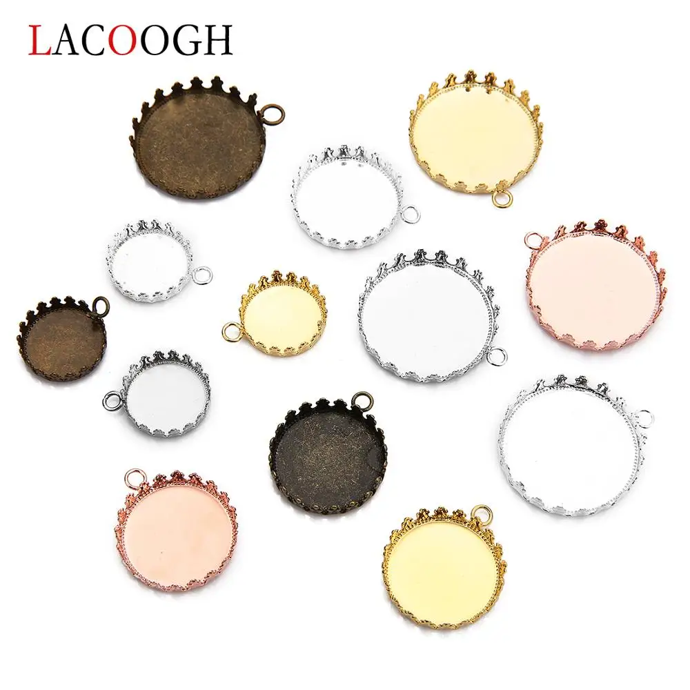 Lacoogh 10 Шт. Розовое Золото Черный Fit 15/20/25 мм Круглый Медный Кабошон База Пустой