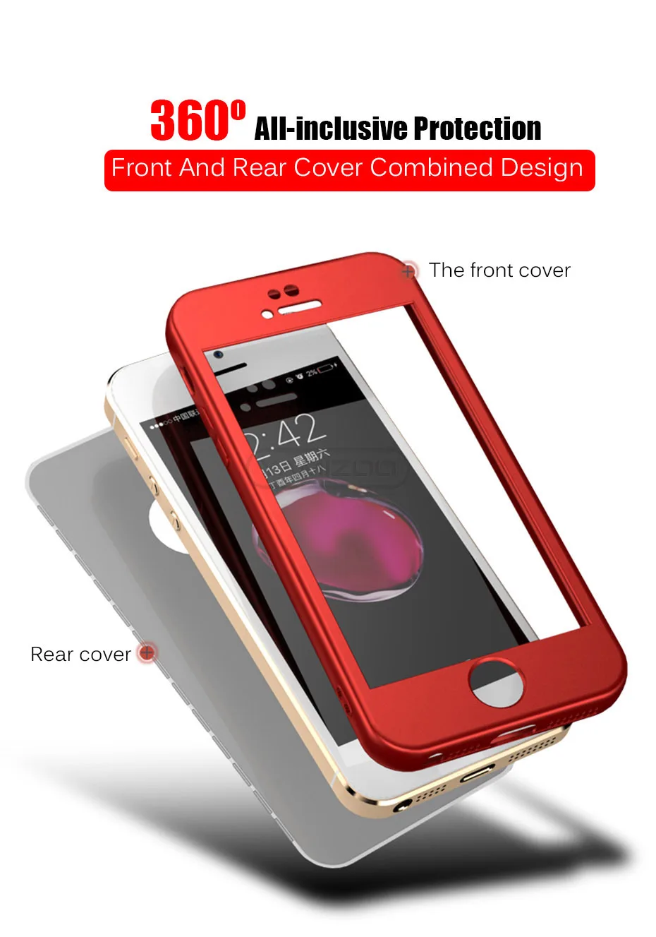 YAMIZOO Coque For iPhone 6 6s 8 7 Plus x Case Luxury 360 Degree Full Body Hard Phone Cases Back Cover For iPhone 7 Case Silicone (9)