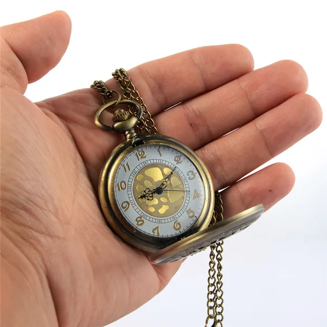 Unique Retro Pocket Watch Gold Colors Hour Design Necklace Pendant clock Quartz Unique Retro Pocket Watch Gold Colors Hour Design Necklace Pendant clock Quartz