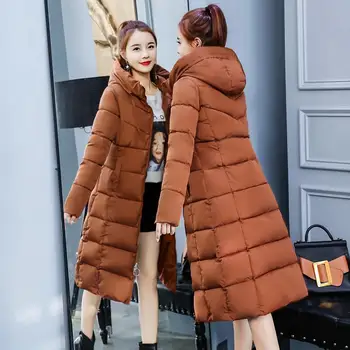 

2018 Parka Women Winter Coats Long Cotton Casual Fur Hooded Jackets Ladies Warm Winter Parkas Female Overcoat Women Coat M 4XL