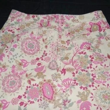 Charter Club skirt womens size 6 brown pink floral 100% cotton (3)