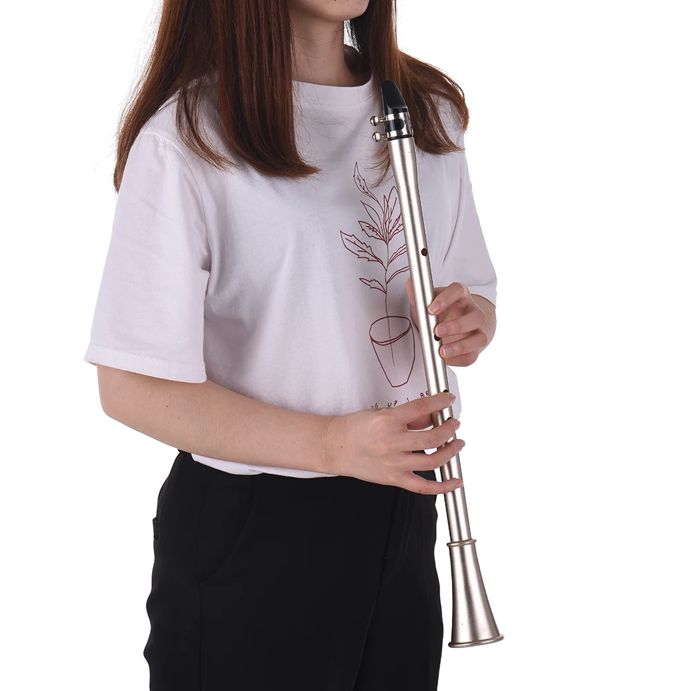 Bb Key Mini Simple Clarinet Sax Compact Clarinet-Saxophone ABS Material Musical Wind Instrument for Beginners with Carry Bag
