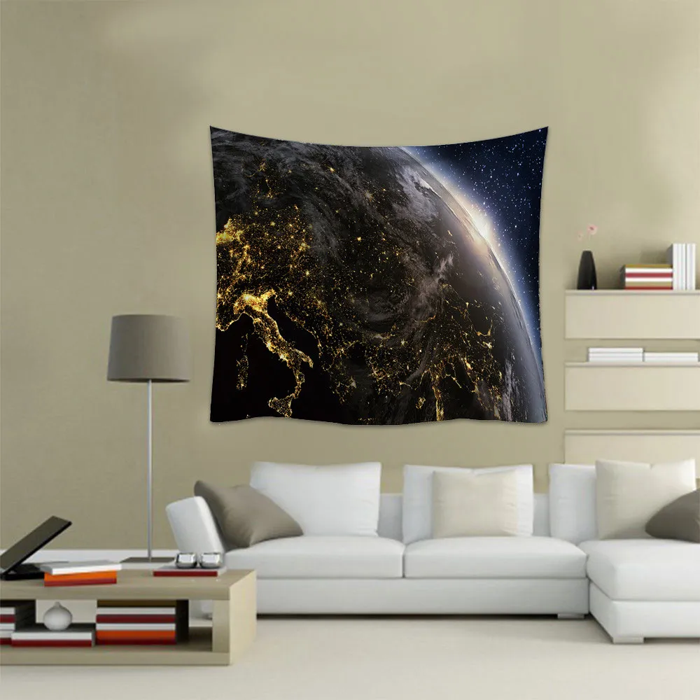 Модный настенный гобелен планета Вселенная узор Стиль полиэстер + наждачная бумага домашний декоративный гобелен комната декоративные
