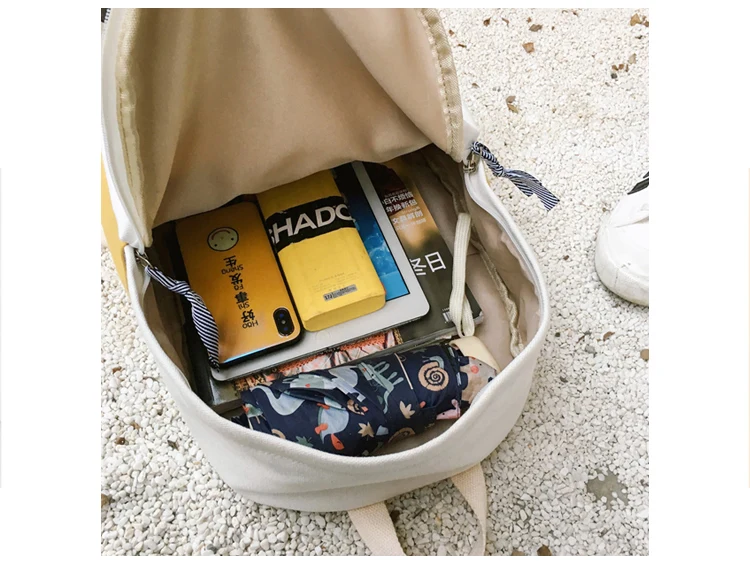 Menghuo New Women Canvas Backpacks Preppy Style Patchwork School Bags for Teenagers Girls Laptop Backpack Travel Bag Mochilas_39