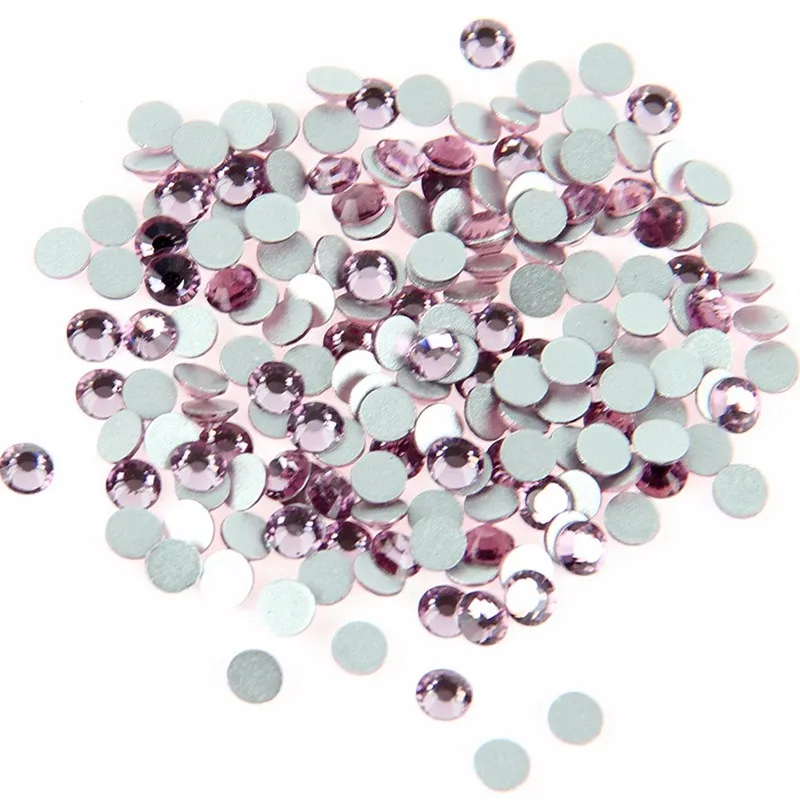 SS161440pcs Lt кристаллы аметиста Стекло не камни горячей фиксации блестящие стразы камни Кристаллы с плоской задней стороной Стразы без горячей фиксации
