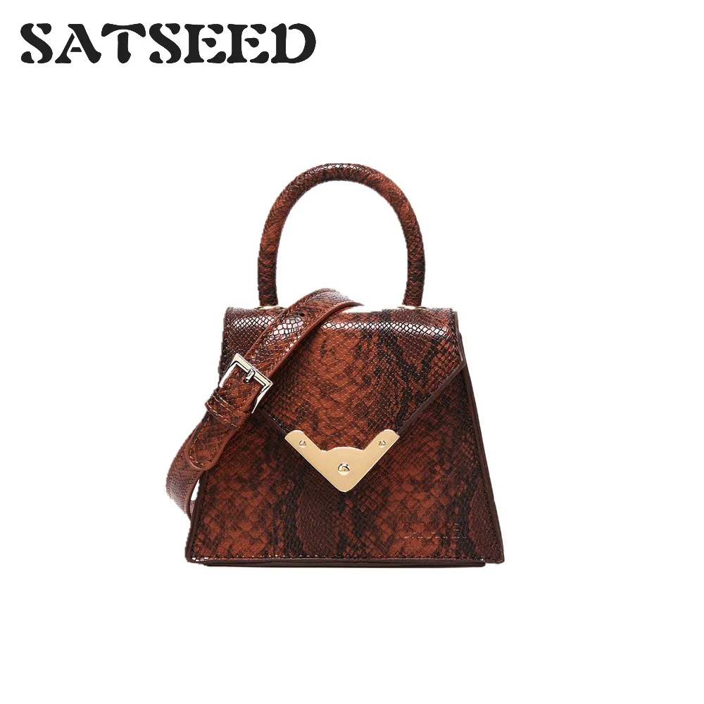 

2019 Summer New European and American Niche Design Compact Mini Vintage Animal Prints Snake Print Handbag