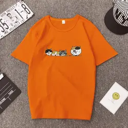 2019 Одежда большого размера Harajuku футболка с короткими рукавами и круглым вырезом разных цветов на выбор с новейшим корейским принтом кошки