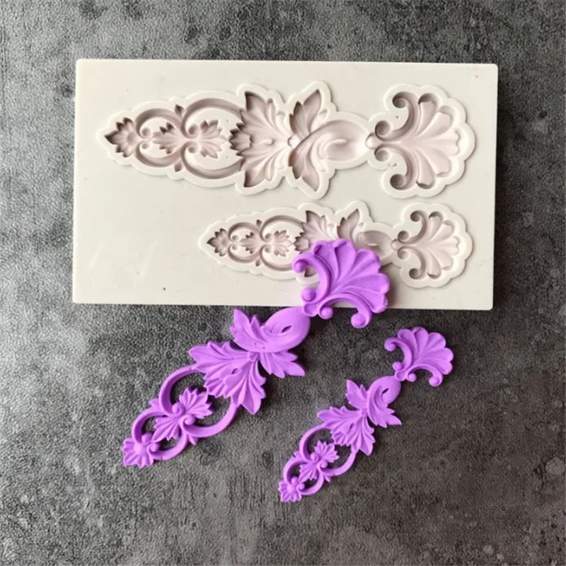 

TTLIFE Nice Border European Relief Silicone Mold Fondant Cake Decorating Tools Frame Flower Chocolate Gumpaste Baking Mould D134