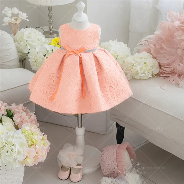 Beautiful Baby Girl Dresses with Cap Super Back Bow 2