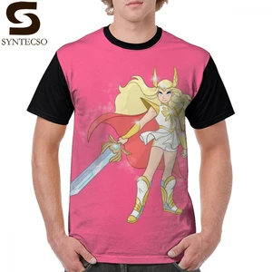 She Ra T-Shirt Princess Of Power Anime Manga T-Shirt Awesome Casual Tee Shirt Male 100 Polyester Tshirt