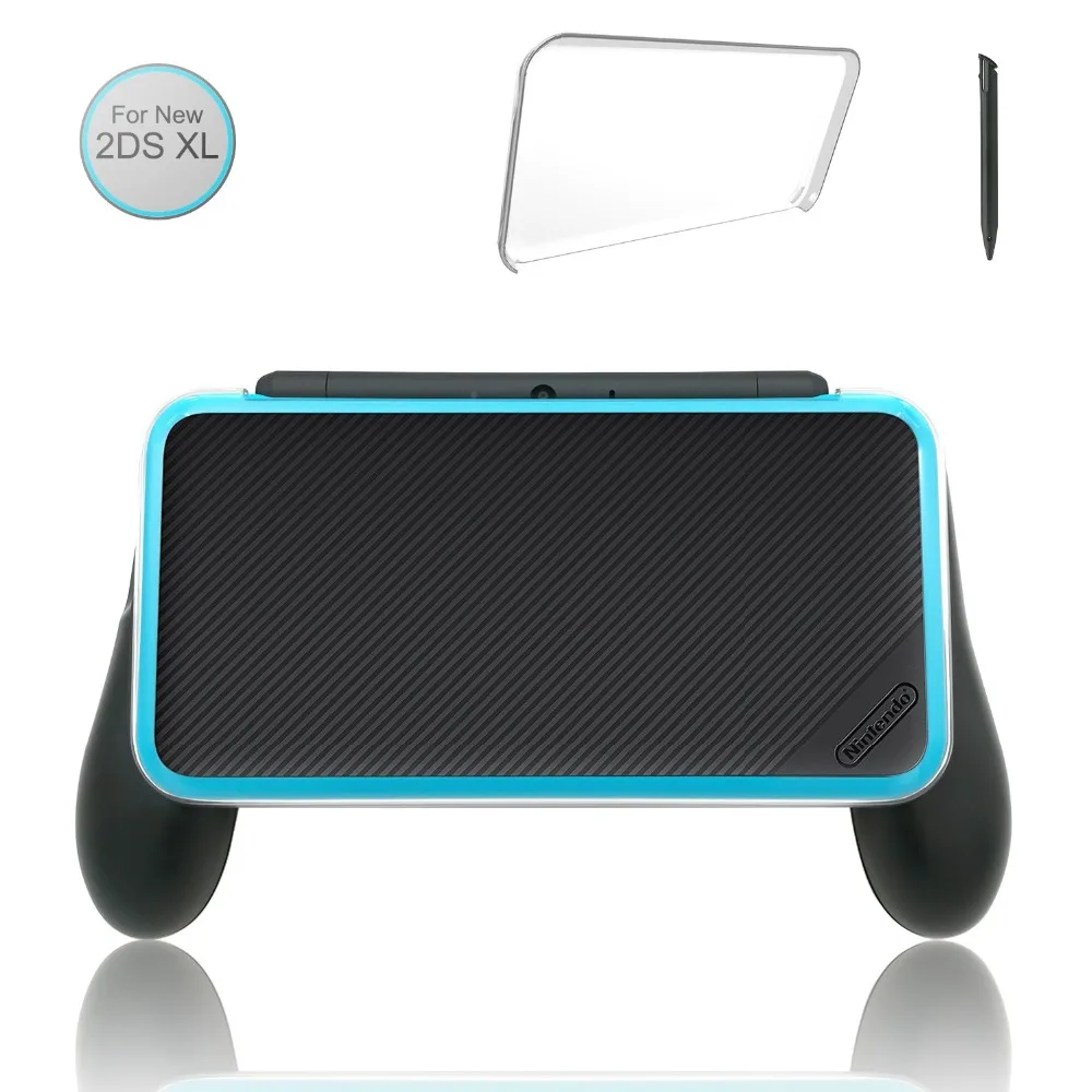 Hand Grip für Nintendo NEUE 2DS XL/LL Joypad Halterung mit 1 Stylus Stift und 1 Klar Fall für neue Nintend 2DS XL 2DS LL Zubehör