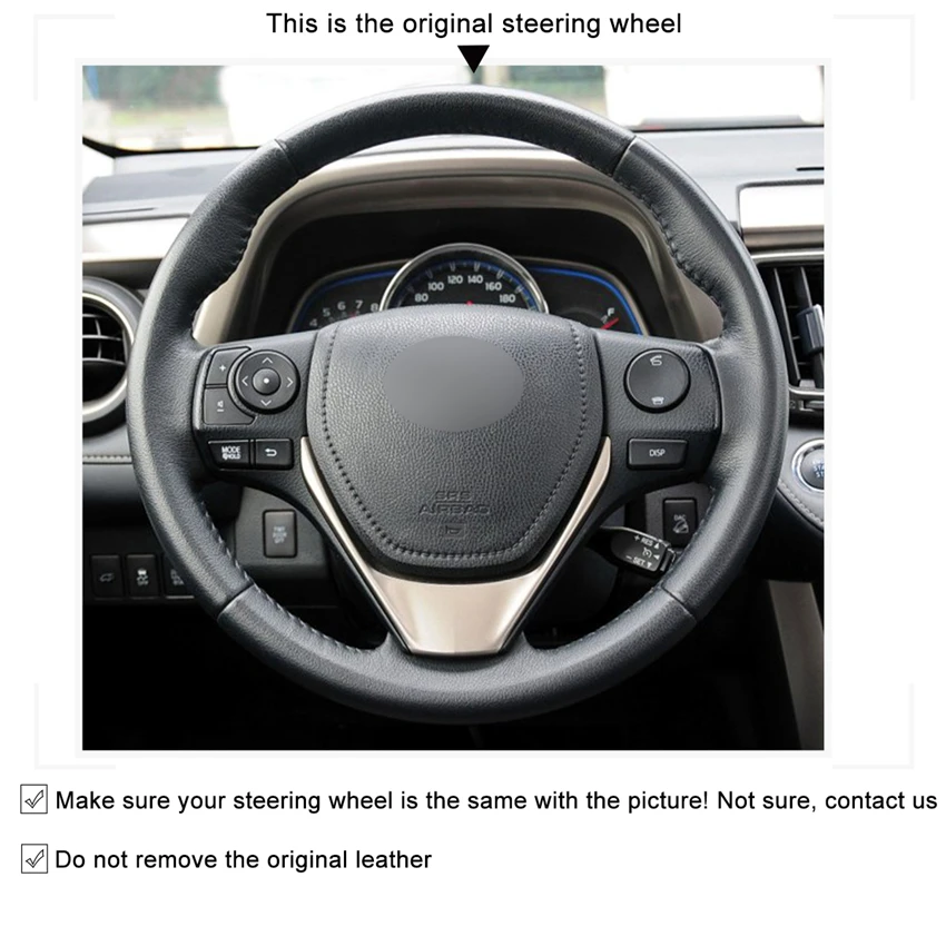 Pokrowiec na kierownicę MEWANT, czarny pokrowiec ze sztucznej skóry do Toyota  RAV4 Corolla Auris 2012-2019 Isis Corolla iM Scion iM 2015-2016 - AliExpress