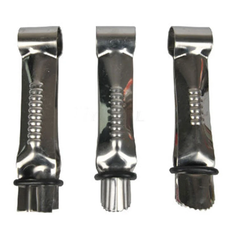 JX-LCLYL 3pcs Stainless Steel Cake Lace Curve Clips Fondant Border Clamp Crimper Cutter