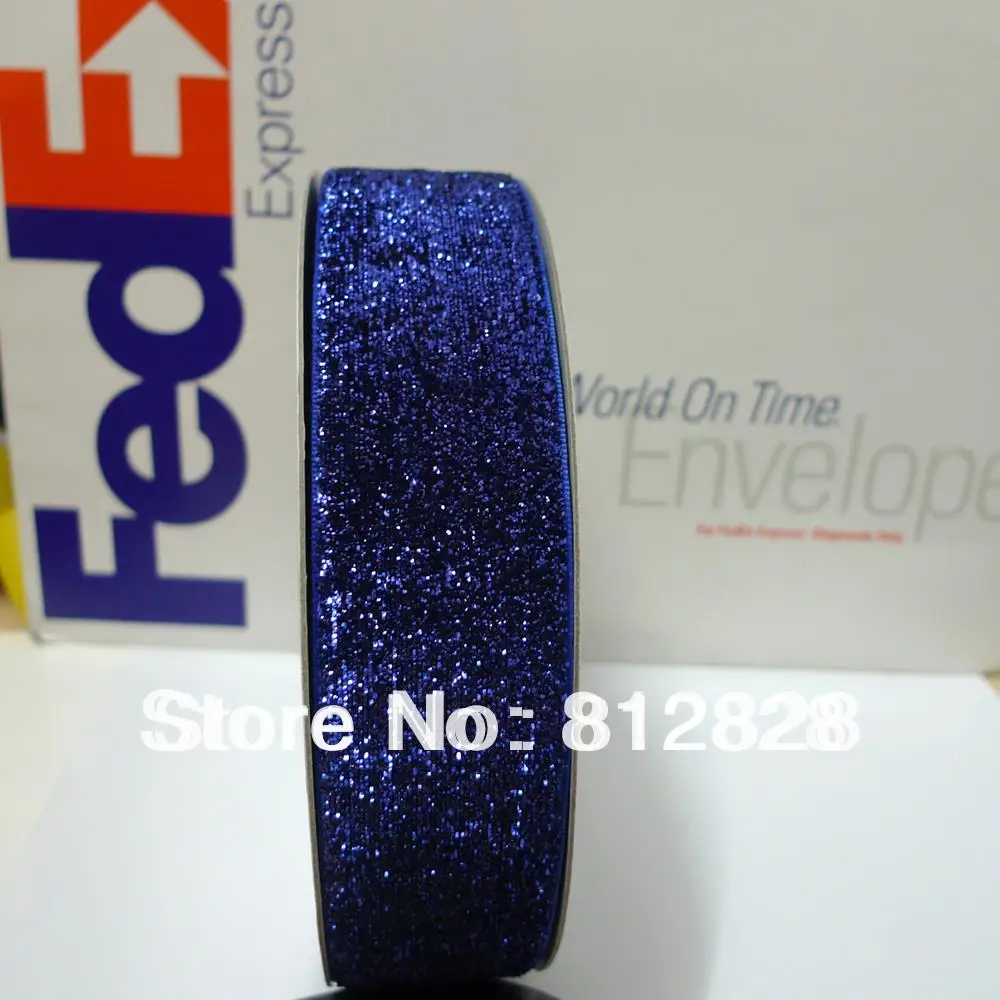 1 5 38mm 26 navy blue glitter metallic velvet ribbon free