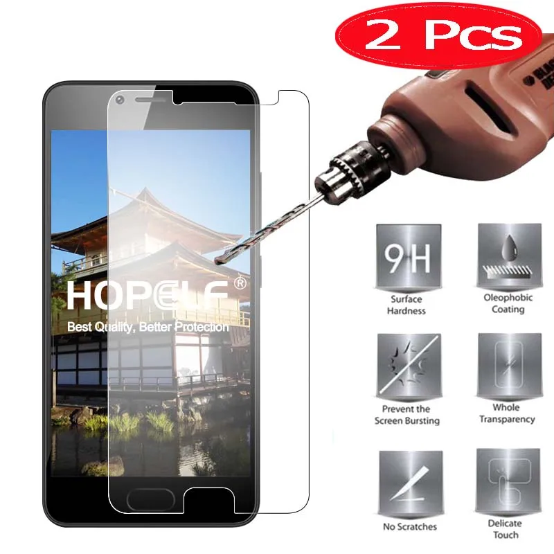 

2 Pieces HOPELF Screen Protector for Meizu M5c Tempered Glass 2.5D 9H on Phone Protective Film Tempered Glass for Meizu M5c