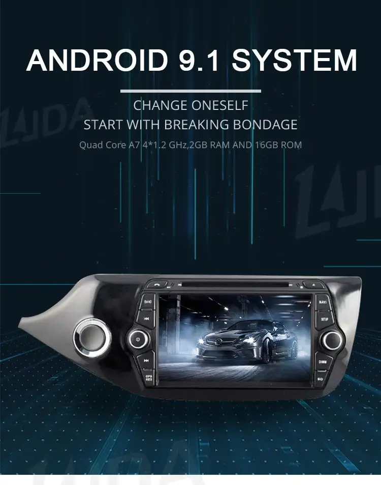 Sale LJDA Android 9.1 Car DVD Player For KIA Ceed 2013 2014 2015 GPS Navigation 2 Din Car Radio Multimedia WIFI Stereo IPS Auto Audio 1