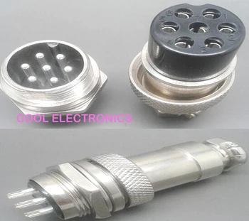 

10sets(20pcs) 7 pin GX20-7 GX20 20mm Air Aviation Wire Panel Male & Female Metal Connector Socket