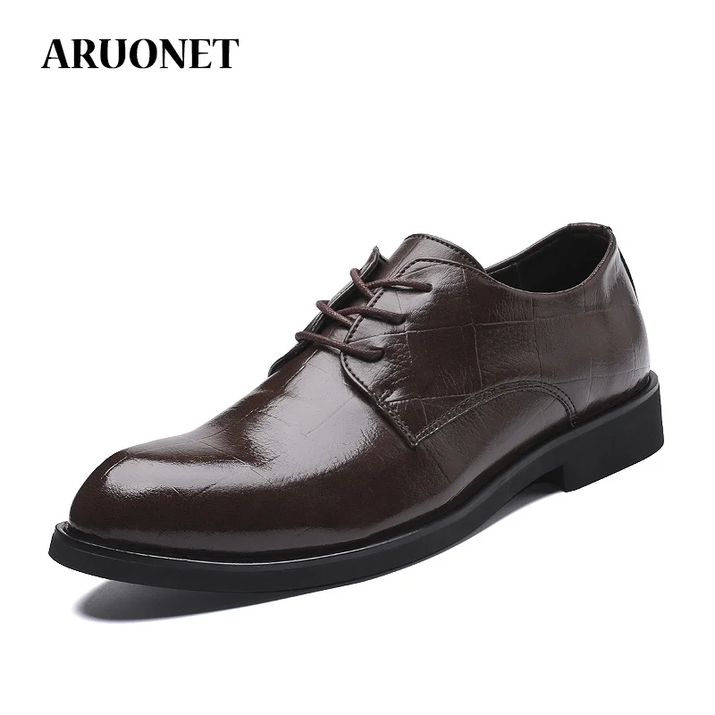 

ARUONET Men Formal Italian Fashion Office Suit Shoes Men Leather Business Shoes Men Black Brown Gents Shoes Sepatu Kulit Pria