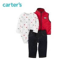 Carter s 3 Piece baby children kids clothing Boy Fall Winter Little Vest Fleece Set 121H928