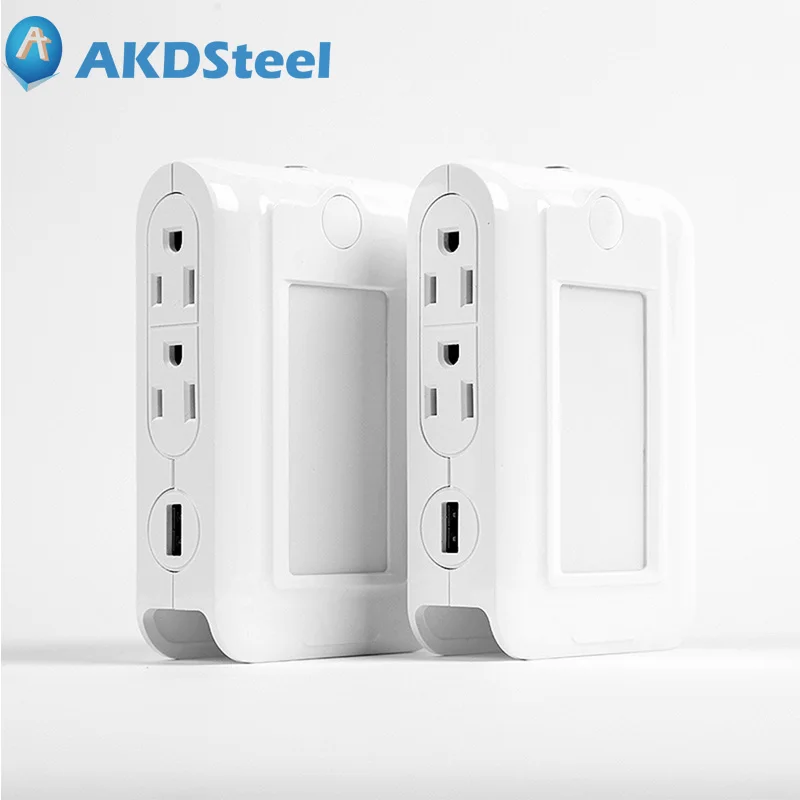 AKDSteel Wall Mount Charger Light Night Sensor Socket LED Versatile