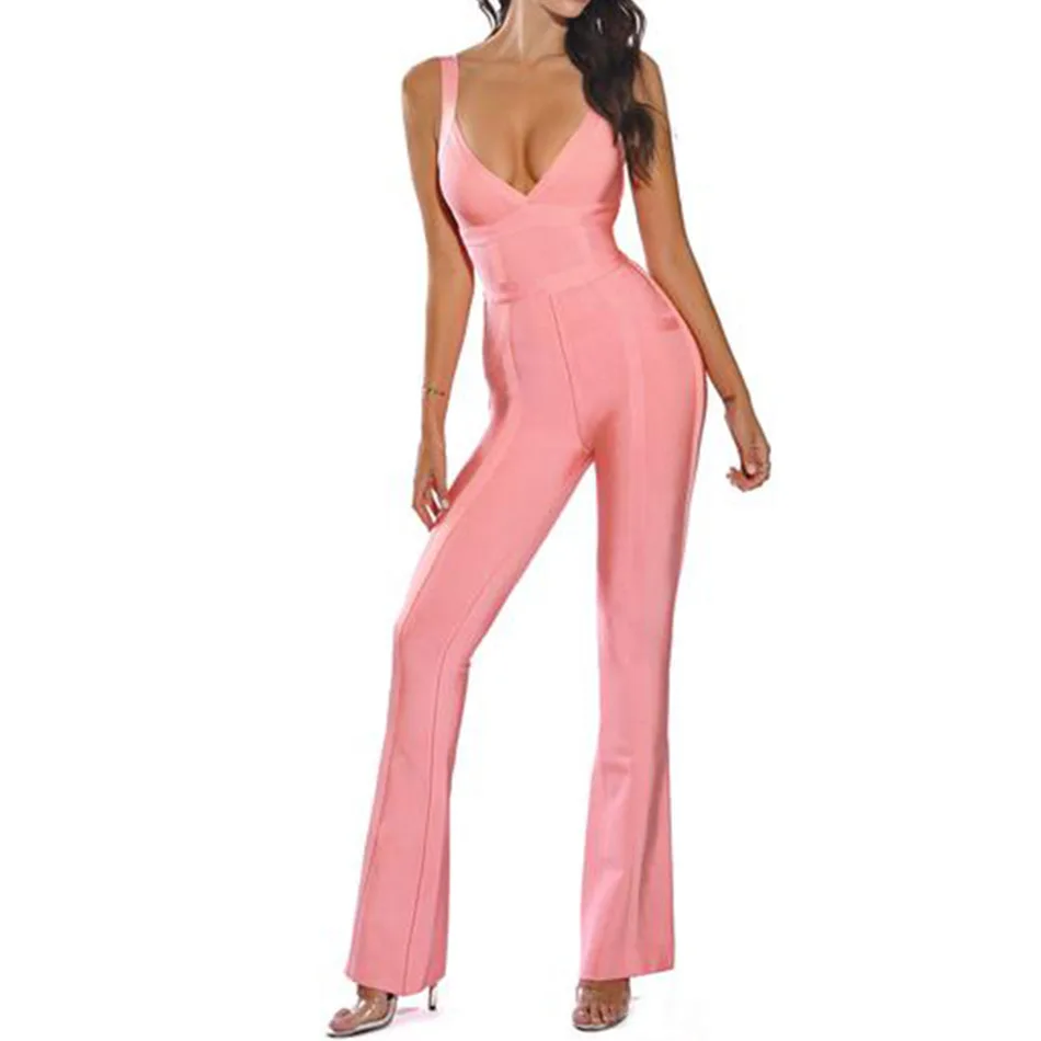 Seamyla-new-fashion-pink-women-bodycon-bandge-jumpsuit-2