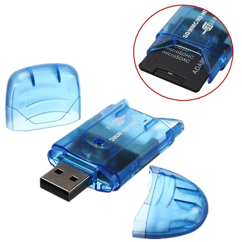 

All-In-One USB 2.0 Memory Card Reader Adapter Connector for Micro SD MMC SDHC TF M2 Memory Stick MS Duo RS-MMC