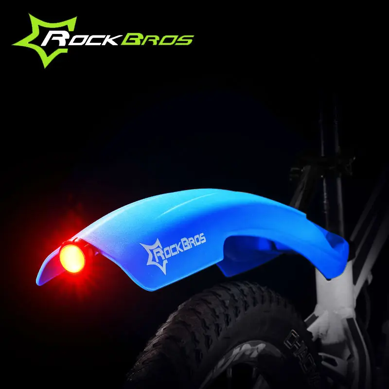 ROCKBROS LED Light Plastic Bike Fender Flectional Mountain Cycling