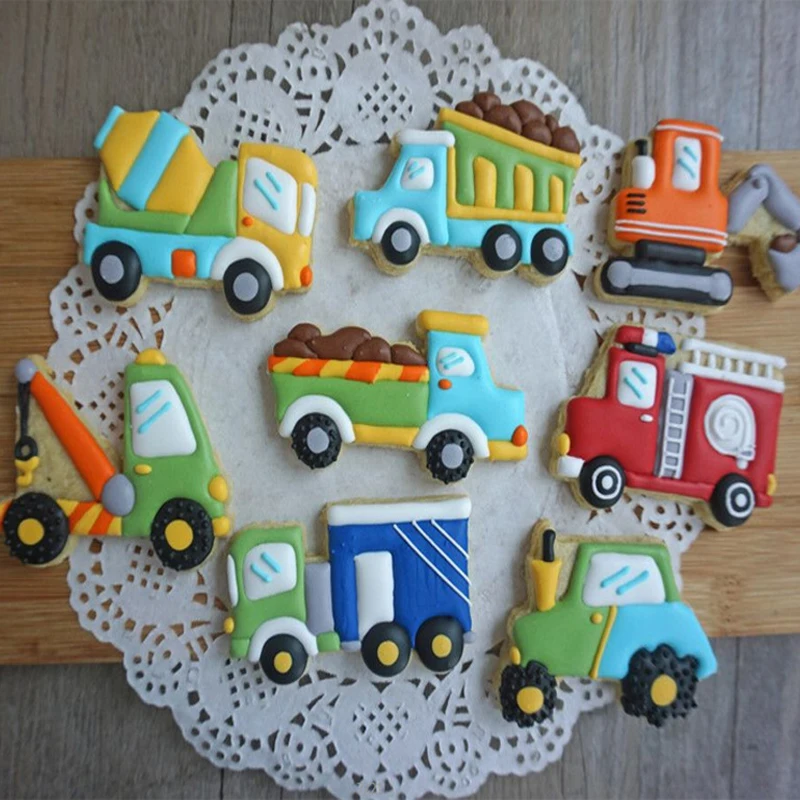 8 шт./компл. Пластик DIY автомобиль для транспортировки печенья печенье прессформы торта Fondant(сахарная) пресс-форм марки резак инструменты для украшения торта