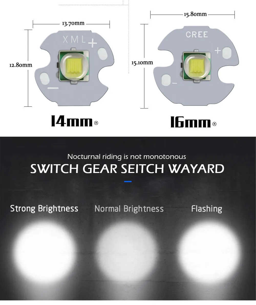 1 шт. CREE XML XM-L T6 светодиодный U2 10 Вт белый высокой мощности Светодиодный излучатель с 12 мм 14 мм 16 мм 20 мм PCB для DIY